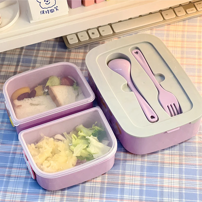 Kawaii Japanese Style Bento Box With Lid Cute Lunch Boxes For