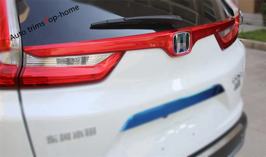 Yimaautoпланки tailgate Задняя Крышка багажника планки стример Подходит для Honda CRV CR-V аксессуары углеродного волокна/Красный ABS