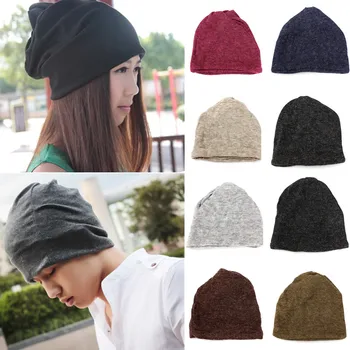 

Women Ladies Hat Winter Warm Turban Ski Soft Knit Beanie Crochet Head Wrap Women Hat Men Outdoor Solid Colors Cap