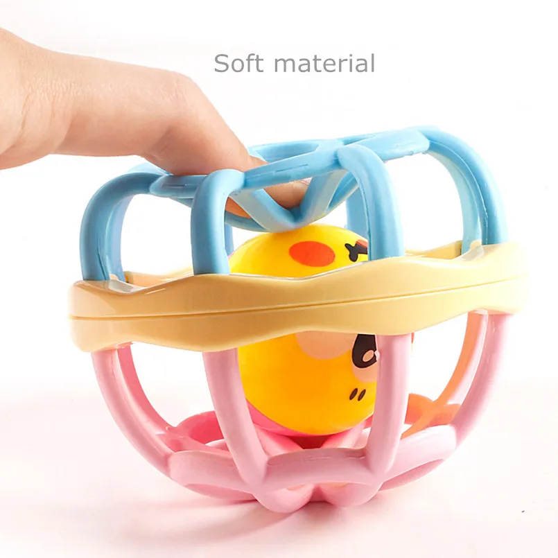 Детские игрушки мяч погремушки Прорезыватель молярный ABS пластик ручной Колокольчик для малышей сенсорные обучающие игрушки для 0-12 месяцев младенческий ручной захват мяч