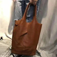 Сумки на плечо из натуральной кожи, женские винтажные сумки из воловьей кожи, композитная сумка для покупок, классические сумки высокого качества