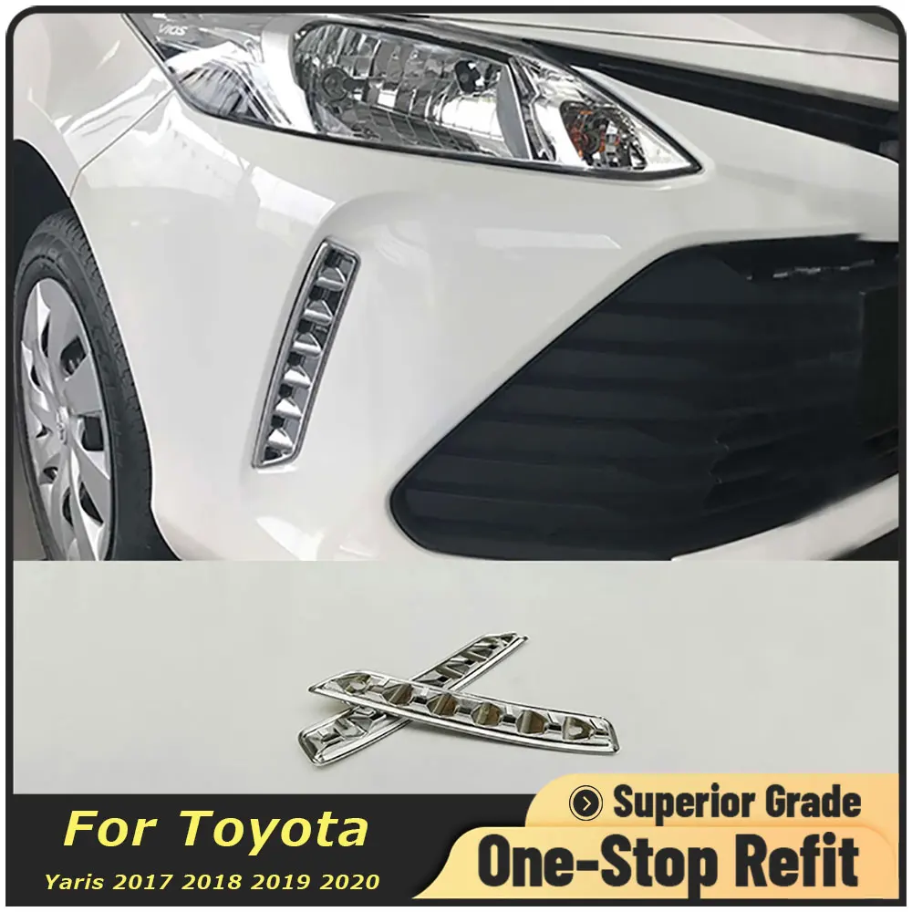 Car Styling For Toyota Vios/Yaris Front Fog Light Cover Trim Strips