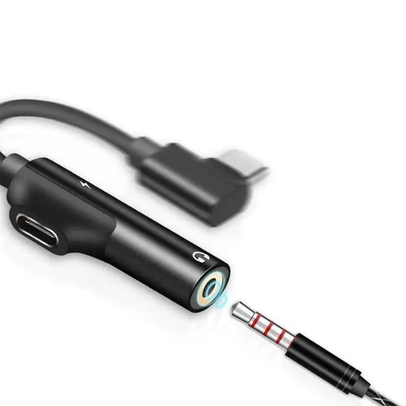 Удлинительный кабель для наушников 2 в 1 usb type C до 3,5 мм Jack адаптер для Xiaomi huawei samsung type-C OTG USB-C USBC сплиттеры