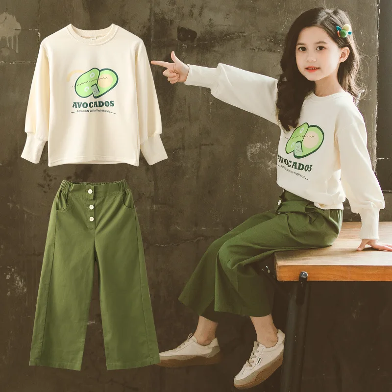 

Girls Western Style Set Spring Clothing 2020 New Style Childrenswear Big Boy Fashionable Children Loose Pants Set