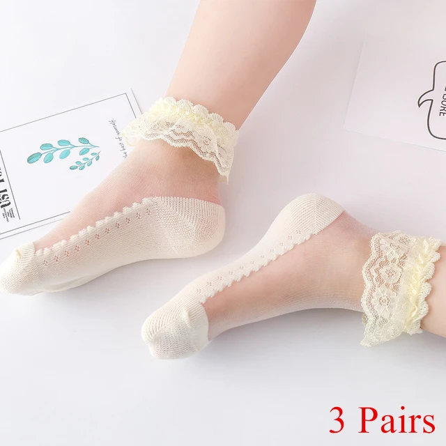 New Summer Baby Girls Kids Mesh Socks Fashion Lace Ruffle Frilly Ankle Short Sock Breathable Princess Children Girl Dance Socken 3Y