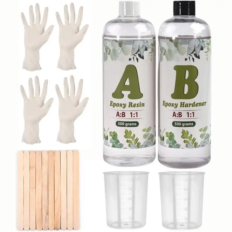 1000 جرام 1:1 AB UV الايبوكسي الراتنج الغراء عدة عالية لاصق كريستال واضح الراتنج DIY بها بنفسك مجوهرات من مادة الراتنج صنع الراتنج الحرف