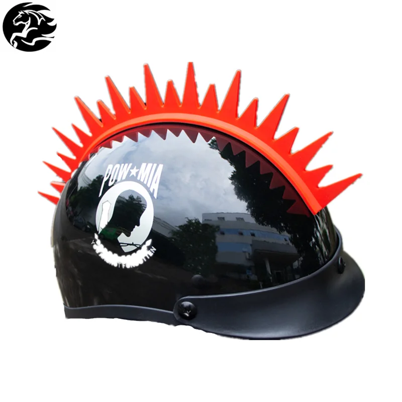 

Uneven Saw Motorcycle Helmet Decoration Mohawk Style Helmet Hair Punk Style Helmets Sticker Spike Wig Motorbike Decoration