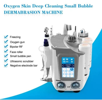 

6 in 1 h2 o2 oxygen jet peel machine microdermabrasion micro-current face lifting anti-wrinkle skin rejuvenation anti-acne tools