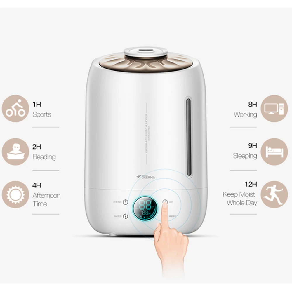 Koop Xiaomi Deerma Luchtbevochtiger Ultrasone Fog 5l Rustige Aroma Mist Maker Led Touch Screen Timing Functie Home Water Diffuser