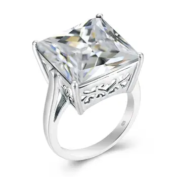 

Szjinao Real 925 Sterling Silver Diamond Rings For Women Neo-Gothic Wedding Ring Square Gemstones Fine Jewelry Designer Engrave