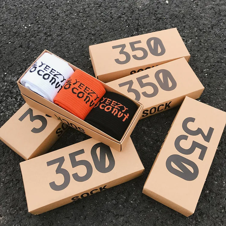 3 пар/кор. носки с вышитыми буквами кокосовой пальмы, Осень-зима 350, модные носки в стиле хип-хоп для мужчин и женщин