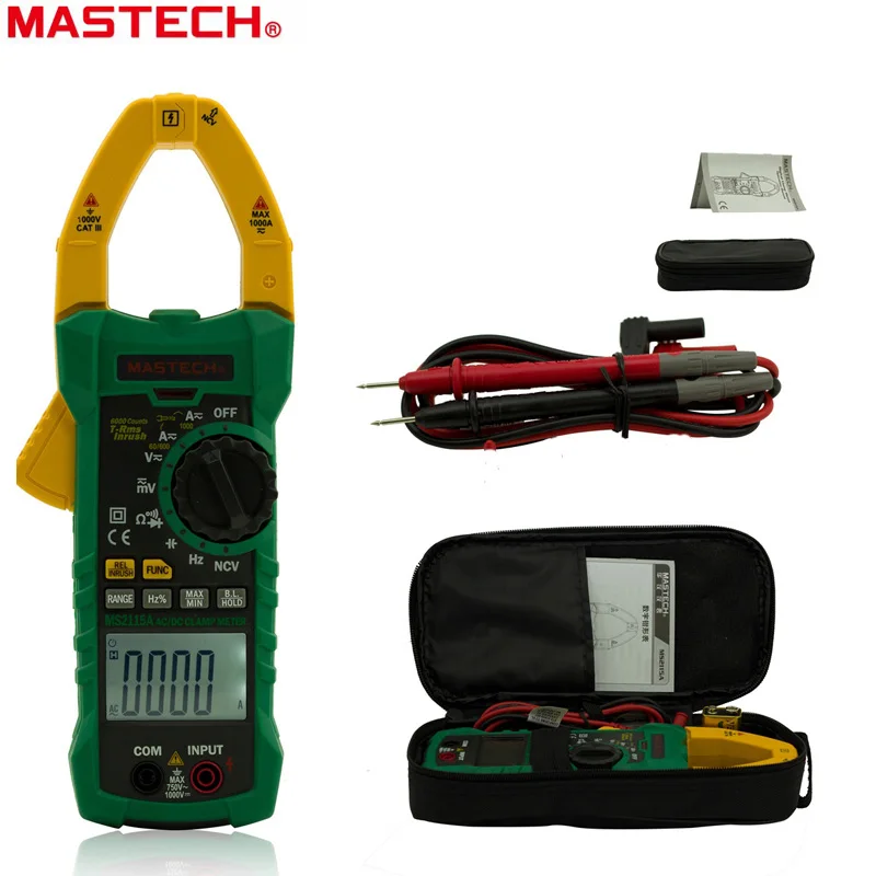 Цифровой мультиметр зажим MASTECH MS2115B тестер с USB для измерения частоты напряжения