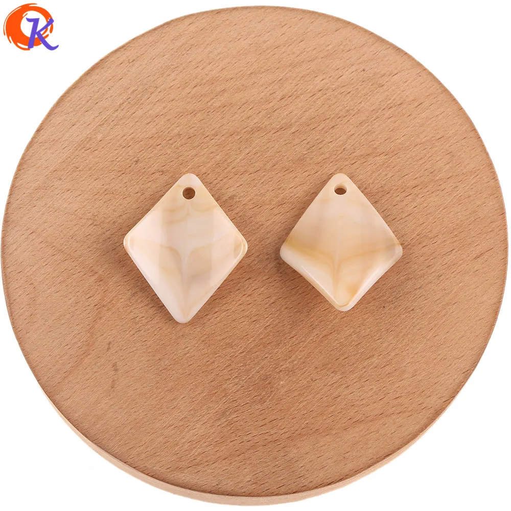 Ivory Cordial Design 24x30mm 200pcs Marble Effect/Curved Rhombus Shape Beads/Earrings Accessories/Parts/Hand Made Jewelry/Earring DIY - Цвет: Ivory