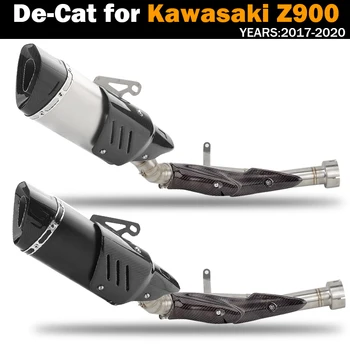 

Z900 2017 2018 2019 Decat Slip-on Motorcycle Exhaust Carbon Heat Shield Middle Link Down Pipe Cut Catalyst Muffler DB Killer