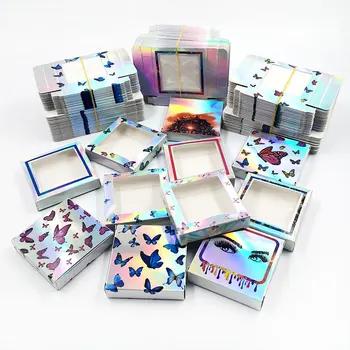 

Lash Boxes Packaging Beauty Bow Square Box Wholesale Color Boxes Makeup Set Eyelashes Package lash packaging bulk vendors