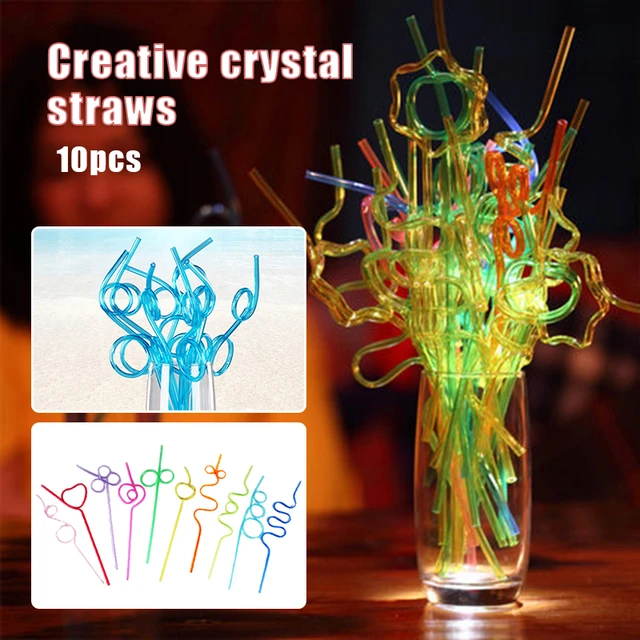 Disposable Drinking Straws - Flexible Neon Colorful Plastic Straw -  Colorful Party Fun Straws - Bulk Pack - Kid Friendly - BPA Free - 100 PCS.