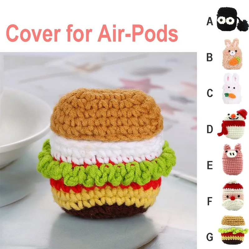 Чехол для Airpods 1/2 вязаный плюшевый защитный чехол с защитой от потери Air-Pods