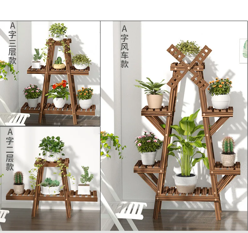 Винтажная деревянная подставка для растений, Балконный цветочный горшок, лестница, полка для улицы, садовая подставка, горшок для помещений, горшки для растений, домашний стеллаж для хранения, Декор
