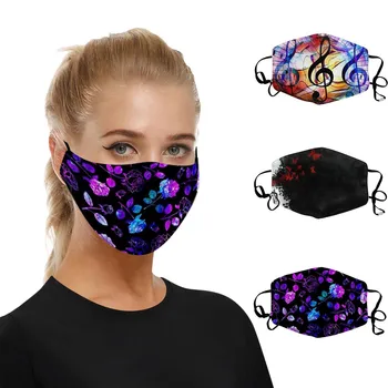 

3PC Unisex Face Masks Washable and Reusable Fashion Printing Dustproof Windproof Foggy Haze Mouth Cover Mascarar Mascarilla
