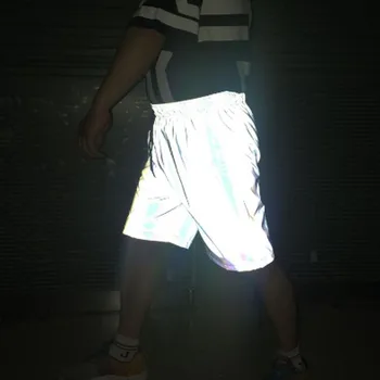 

Homens verão 3d colorido reflexivo shorts noite multi-color refletir calças curtas homem casual rua hip hop dança shorts