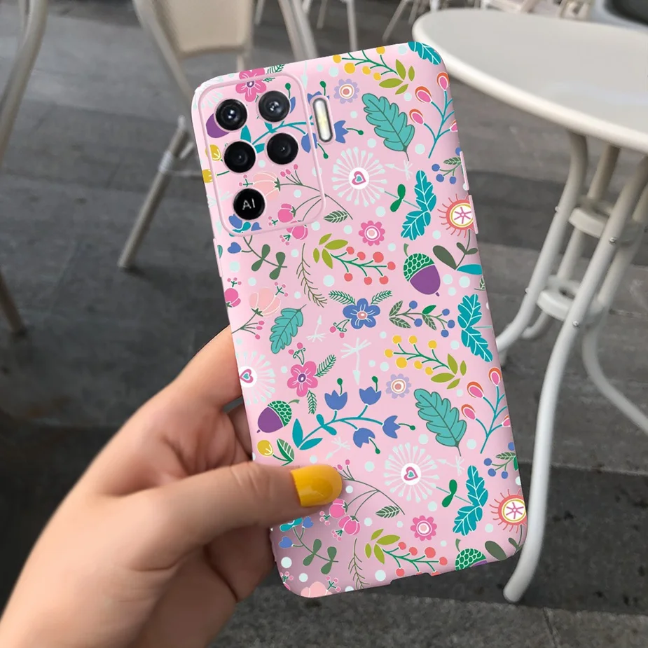 best waterproof phone pouch For Oppo Reno5 Lite Case Oppo Reno 5 Pro 5F 5Z Cover Cute Candy Painted Fundas Case For Oppo Reno5 Pro Reno 5 F Z Lite Soft Bags iphone pouch with strap Cases & Covers