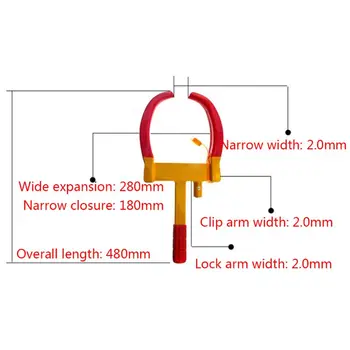 

Car Truck Tire Anti-Theft Lock Portable Heavy Duty Wheel Clamp Trailer Lock B36B
