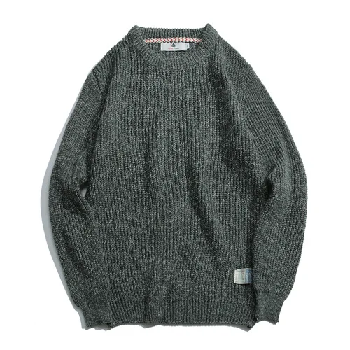 Серый New Autumn Fashion Brand Casual Sweater O-Neck Slim Fit Knitting Mens Sweaters And Pullovers Men Pullover Men 4xl - Цвет: Серый