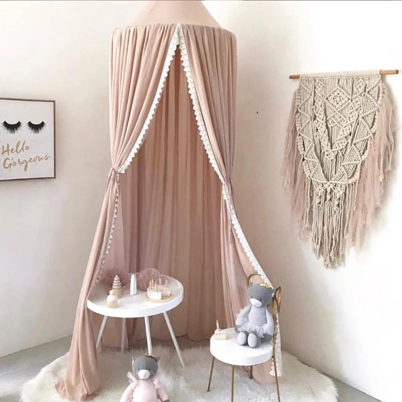 Chiffon Baby Room Mosquito Net Kid bed curtain canopy Round Crib Netting tent baldachin 240cm Decoration bedroom girl canopy cot