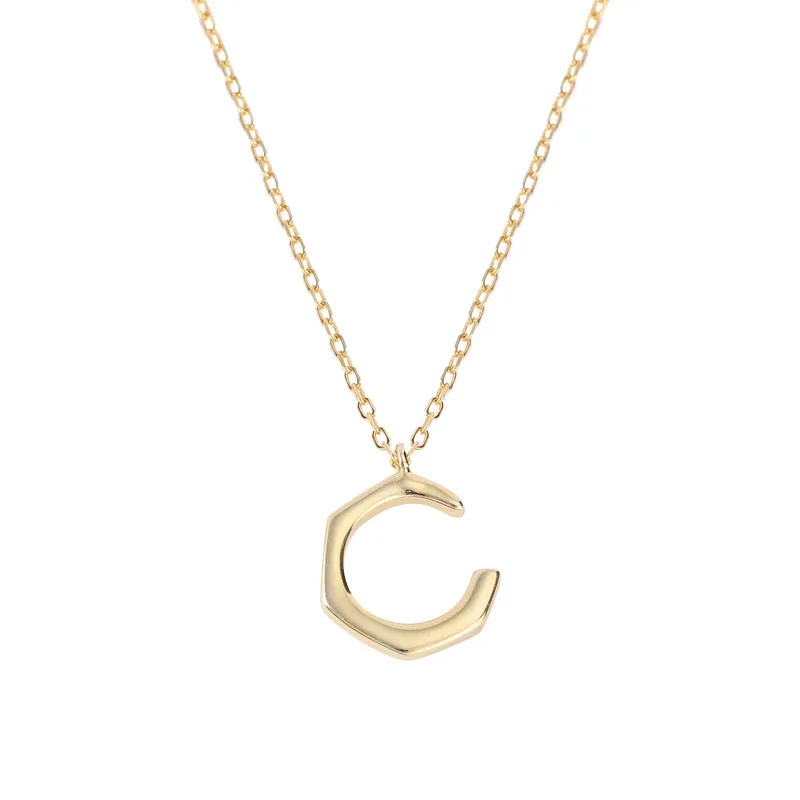 

C Letter Necklace Pendants 925 Sterling Silve Necklaces For Women Gold Chain Simple Joyas De Plata 925 Mujer Fine Jewelry Gift