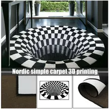 3D вихревой принт, Оптическая иллюзия, ковер, коврик для пола, нескользящий коврик, коврики для дома, спальни, TP899