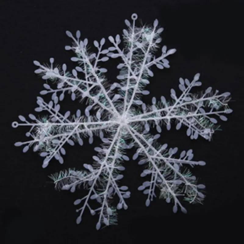 30cm x 3pcs Christmas Display Window Artificial Snow Decoration Snowflake String Xmas Party Romantic Wedding Double Side Sticker SnowflakeCM - Цвет: 30cm x 3pcs