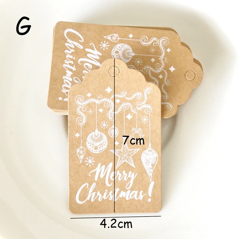 30 шт крафт-бумаги Рождественская этикетка для упаковки подарка Коричневая Бумага бирки для рукоделия День рождения Рождественская коробка для торта Подарочная бирка для украшения