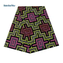 Хлопковая африканская вощеная ткань принтом квадратной формы Анкара ткань настоящая голландская восковая Лоскутная африканская ткань 24FS1347