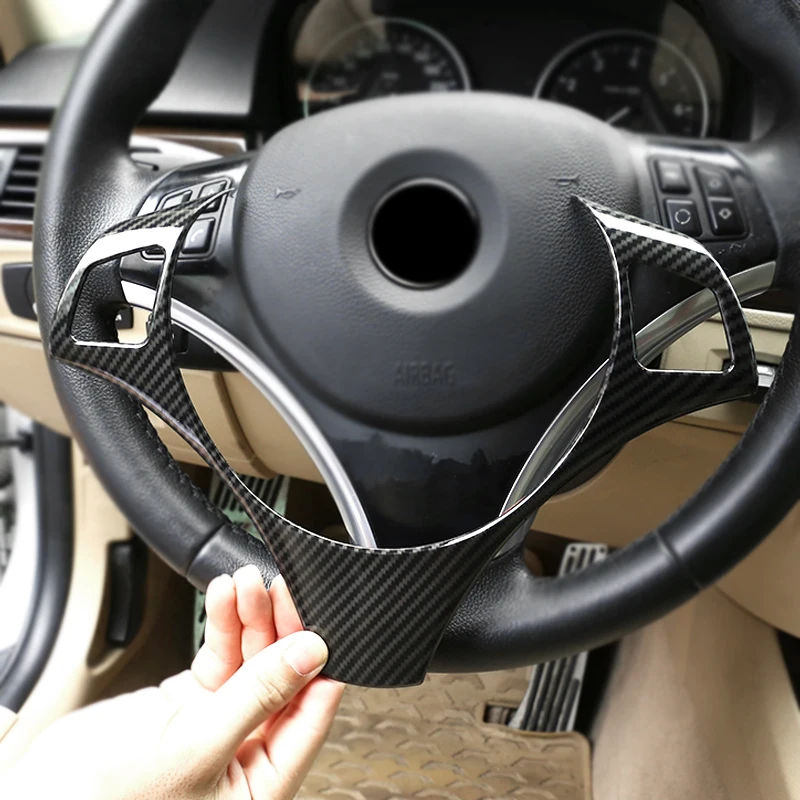 

Carbon Fiber Styling Car Steering Wheel Panel Switch Button Cover Trim For BMW 3 Series E90 2005 2006 2007 2008 - 2010 2011 2012