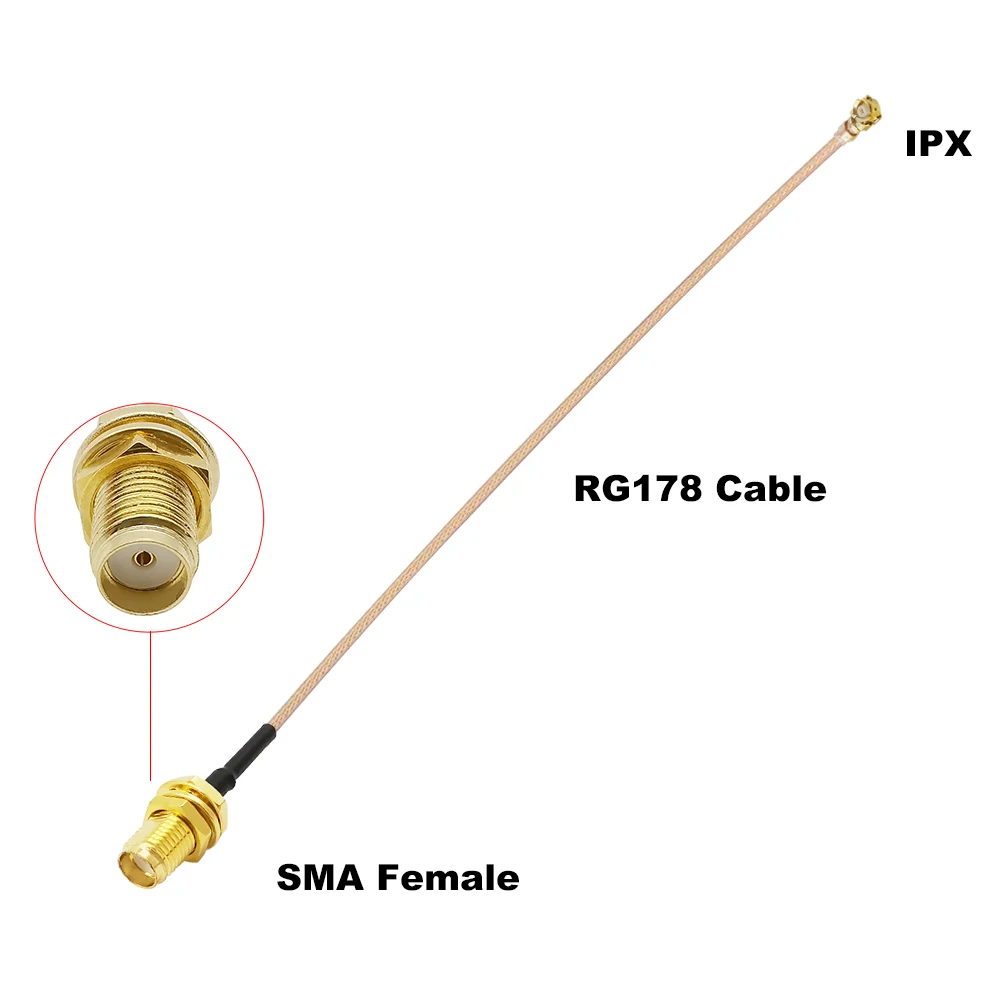 High-Quality SMA Pigtail Jumper Cable with RP SMA Female to U.FL IPX Connectors