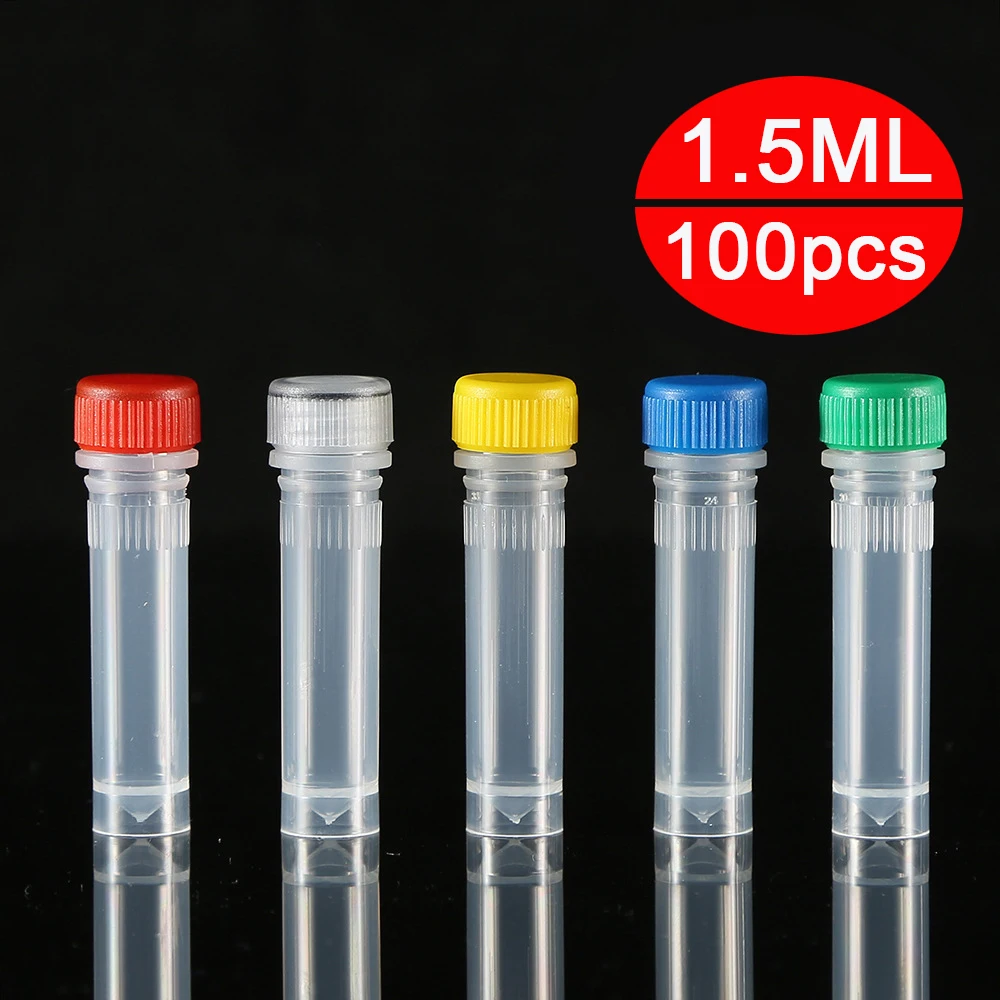 5pcs 10ml Plastic Test Tubes Screw Cap Self-Standing Cryo Vial Seal Cap Container