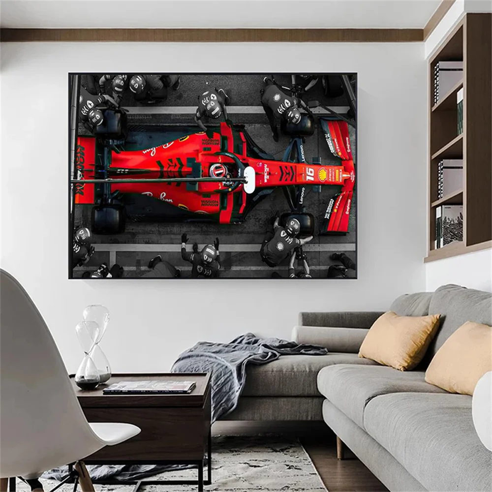 Fashion Formula 1 Racing Car Canvas Painting Racer Abstract Wall Art Poster Pictures For Living Boy Room Home Decoration Gift