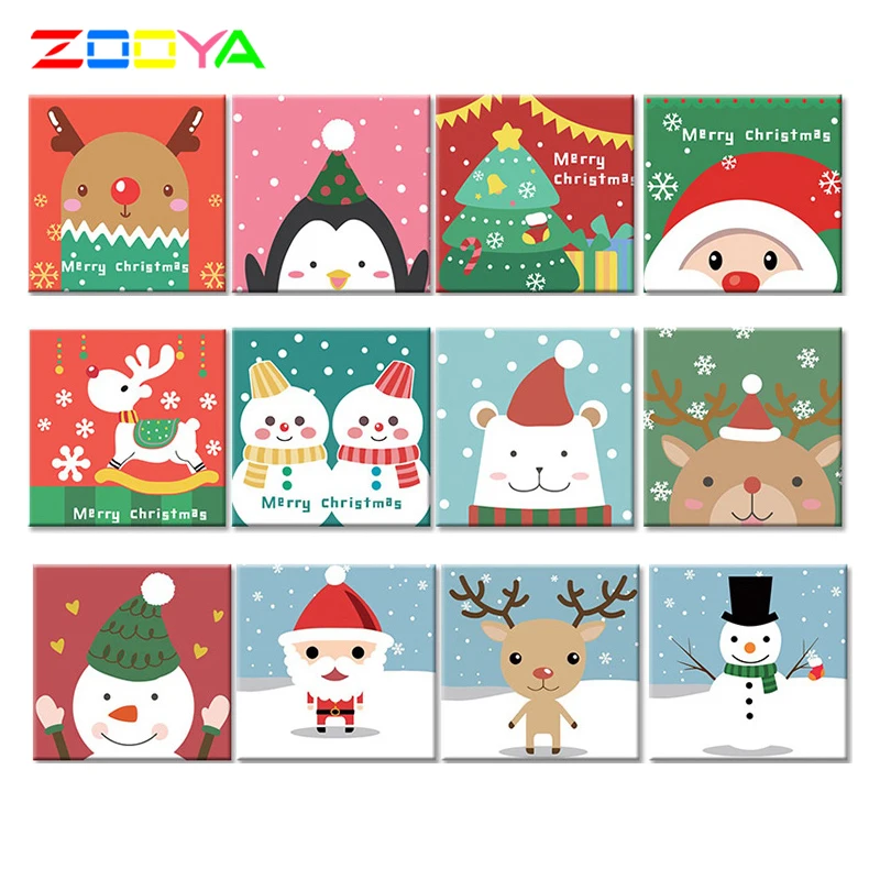 Zooya 3D рамка милые рождественские животные 5D Diy живопись по номерам Современная