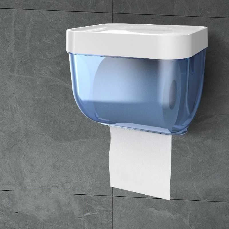 Wall Mounted Toilet Paper Holder Waterproof Tray Roll Tube For Toilet Mobile Phone Storage Shelf Tray Tissue Shelf Bathroom Box