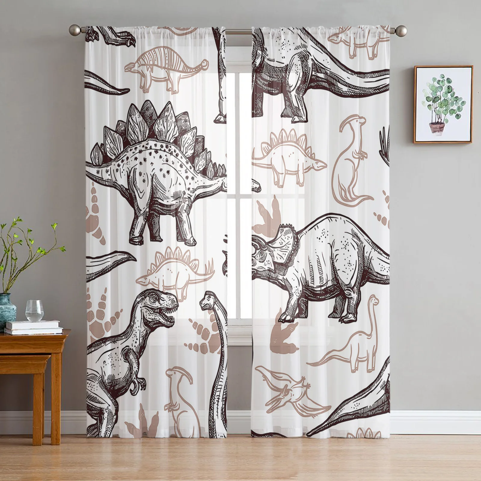 Natal elk ilustração sheer cortinas decorações de