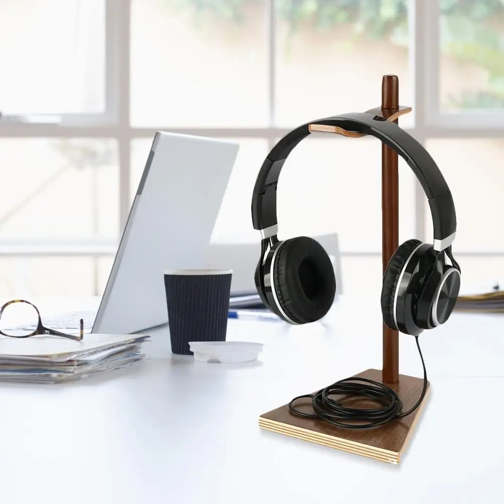 Earphone Bracket Head mounted Innovative Solid Wood Headphone Display Rack Hanger Holder Stand for Headset Earbuds
