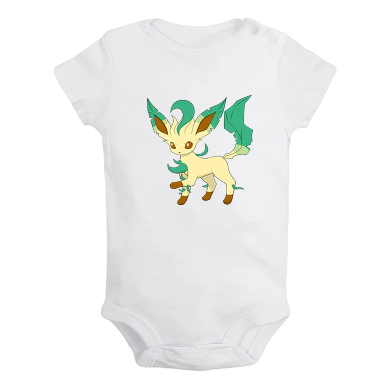 JcBaby991WD Милый мультяшный Покемон Leafeon Sylveon, Одежда для новорожденных мальчиков и девочек, комбинезон с принтом, боди для младенцев, хлопковая одежда с короткими рукавами - Цвет: JcBaby991WD