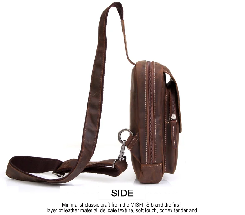 homens de couro moda crossbody saco com