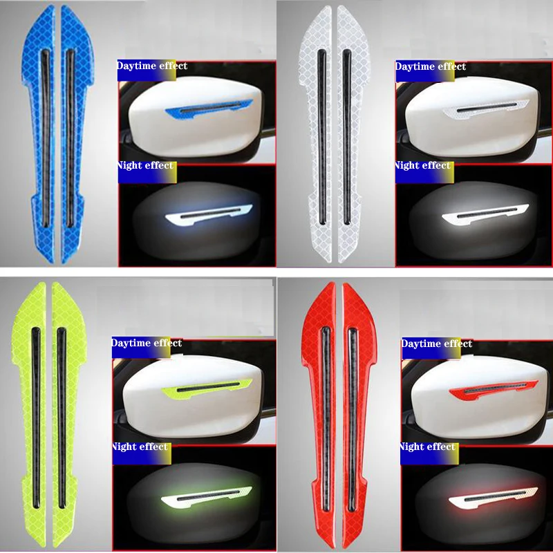 

Car Rearview Mirror Reflective Bumper Warning Sticker For Reflective Waterproof Anti-collision Safety Door Sticker Accessories