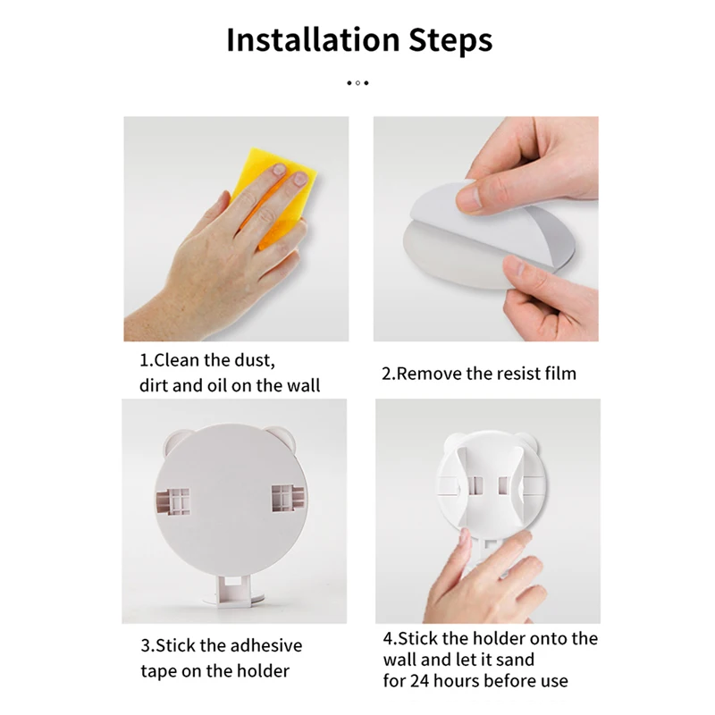 New Design Wall-mounted Electric Toothbrush Holder No-punching Auto-adjust Electric Toothbrush Holder Bearing Up to 3kg