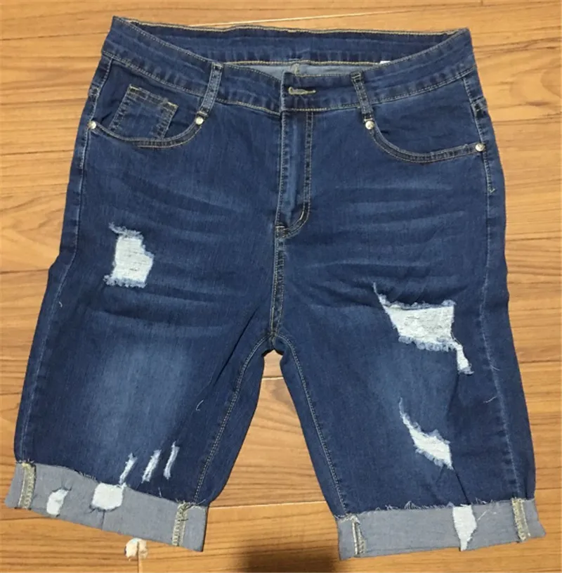 Men Ripped Short Jeans Bermuda Cotton Shorts Breathable Blue Denim Shorts Male Destroyed Skinny Hole Short Jeans For Men men jeans mens jeans