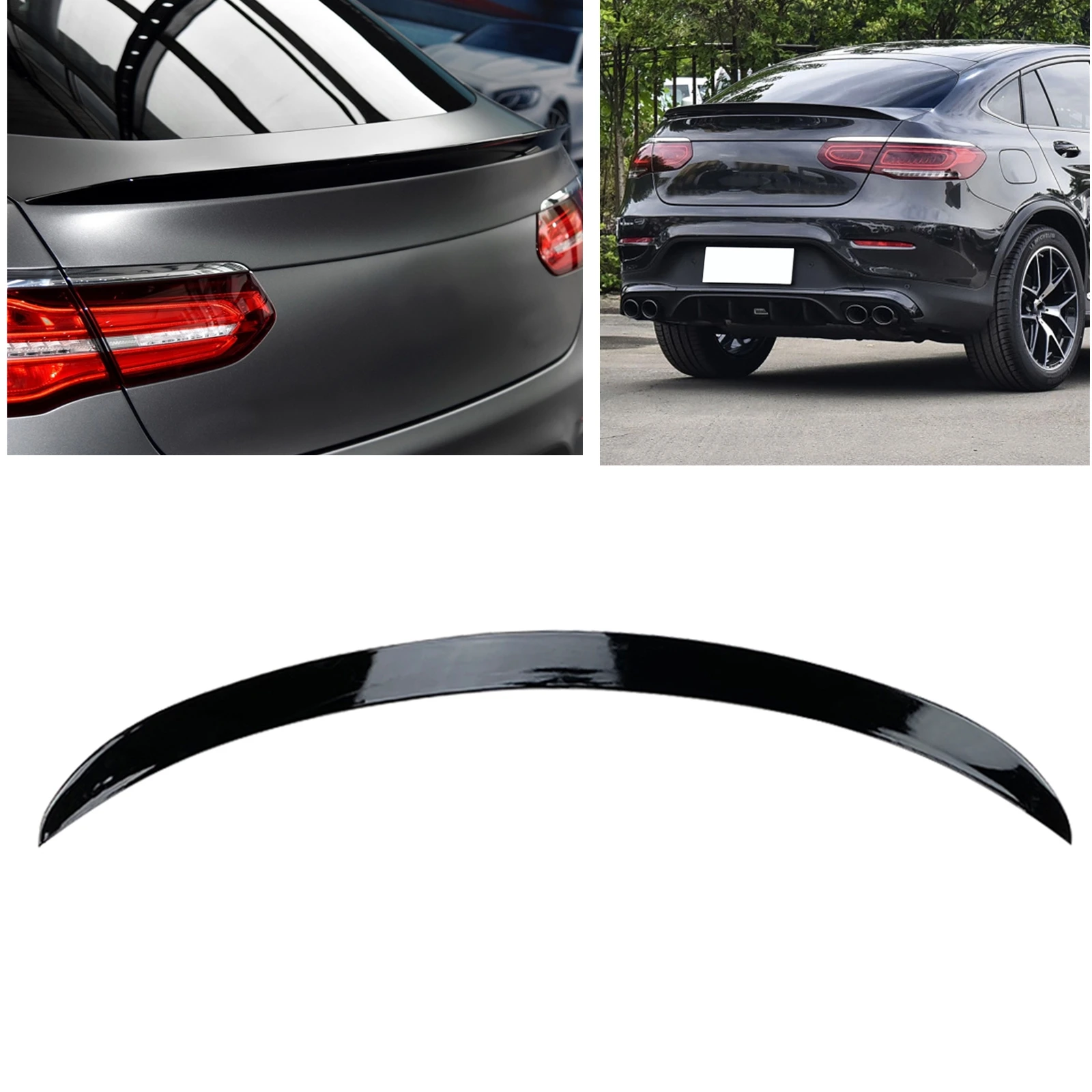 Trunk Rear Spoiler Wing For Mercedes Benz GLC Coupe C253 GLC260 GLC300  GLC43 AMG GlC250 2016-2023 Gloss Black Lid Splitter Lip - AliExpress