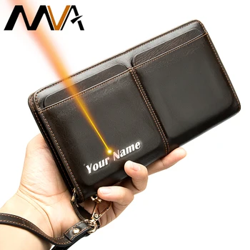 

Mens Long Wallet Leather Genuine Men Clutch Wallets Fashion Zipper Male Wallets Credit Card Phone Wallet Men's Clutch Bag 9020