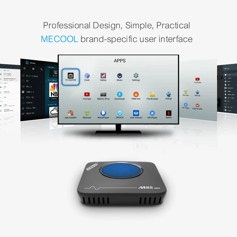 MECOOL M8S Smart TV Box Max Android7.1 Amlogic S912 3GB+32GB 2.4G 5.8G Dual WiFi BT4.0 Set Top Box 4K ultra HD VP9 H.265 TV Box