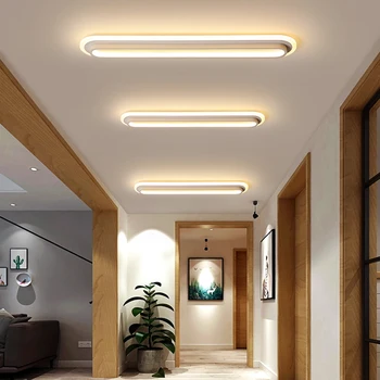 

Nordic White/Black Metal Led Ceiling Lamp Oval Acrylic Living Room Led Ceiling Lights Corridor Bedroom Led Ceiling Light Fixture